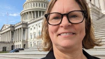 Megan Dreger in front of the Washington DC Capitol Building