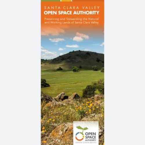 Brochure cover with a green landscape and hills and the words "Santa Clara Valley Open Space Authority"