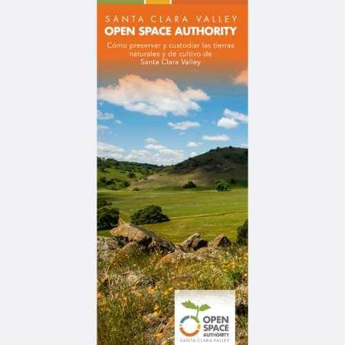 Brochure cover with a green landscape and hills and the words "Santa Clara Valley Open Space Authority"